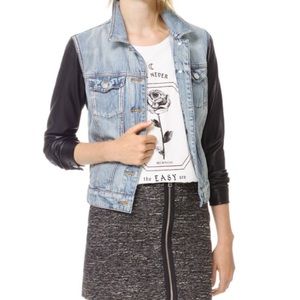 Aritiza Jean Jacket w/ Leather Sleeves